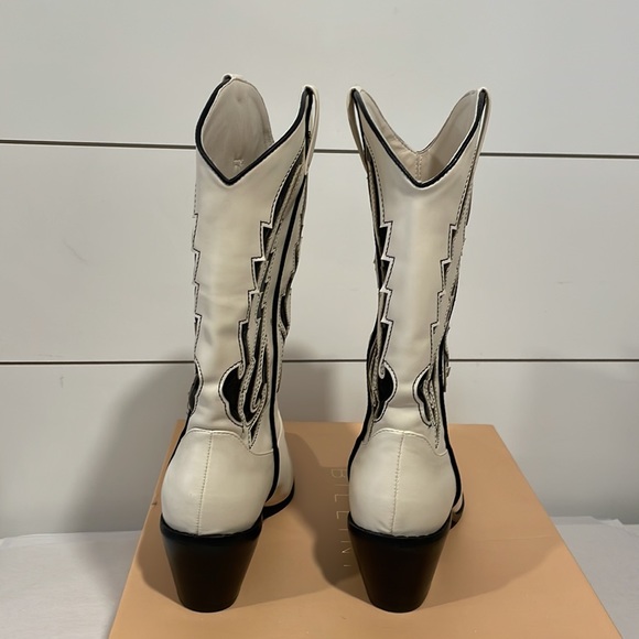 NORVA COWBOY BOOTS - BONE-BLACK CONTRAST - Picture 6 of 9